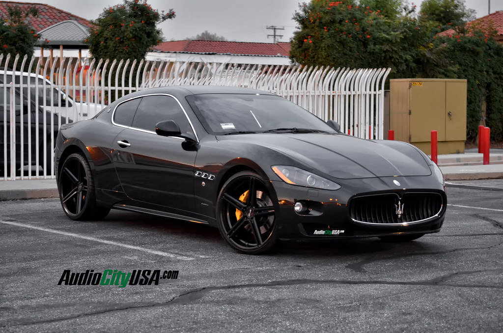 Gianelle Lucca r22 matte black on 2010 Maserati Gran Turismo S (GTS)